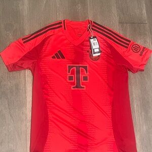 Adidas Fc Bayern Munich Soccer Jersey with T-Mobile Logo and Short Sleeves